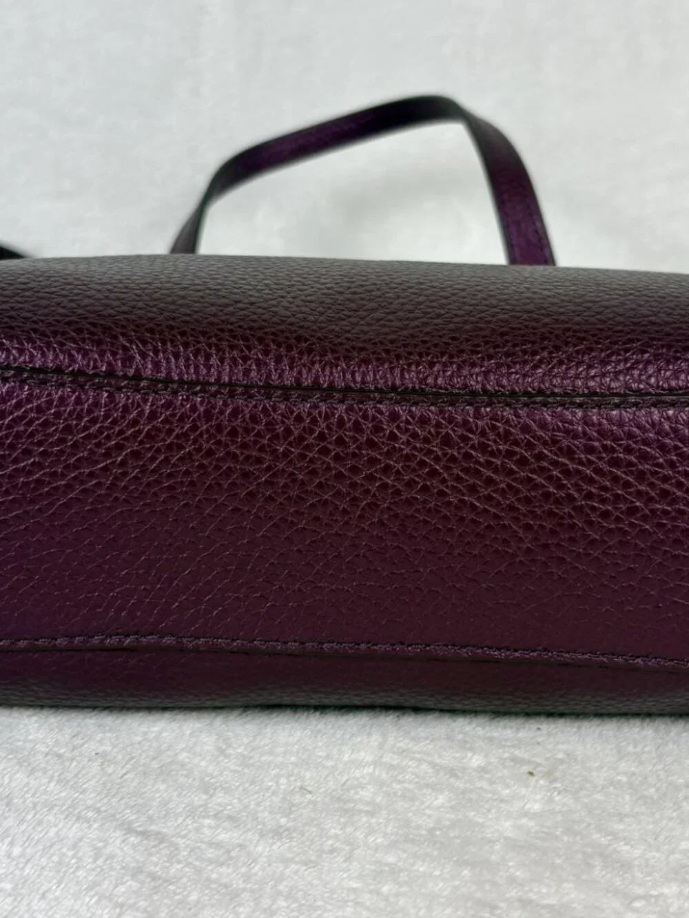 Coach Small Kelsey Satchel in Purple Pebble Leather